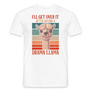 Drame Lama Je m’en remettrai Alpaga - T-shirt homme - blanc - Devant - AI Model Male 178 dark (178cm)