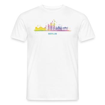 Skyline Colorful Berlin Cityscape Berlin - Men's T-Shirt - white - Front - AI Model Male 178 dark (178cm)