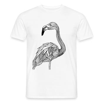Lines art flamingo #bird - Men's T-Shirt - white - Front - AI Model Male 178 dark (178cm)