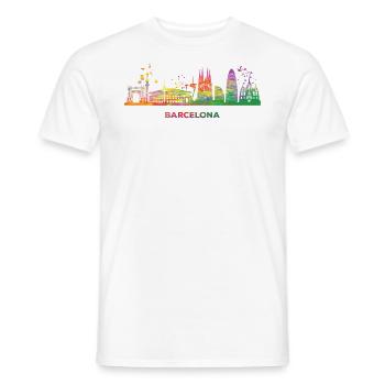 Barcelonische Skyline Barcelona - T-shirt homme - blanc - Devant - AI Model Male 178 dark (178cm)