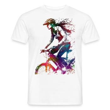 City bike sport art #bike - Men's T-Shirt - white - Front - AI Model Male 178 dark (178cm)