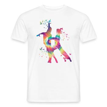 Danseur d’aquarelle de couple de danse latine - T-shirt homme - blanc - Devant - AI Model Male 178 dark (178cm)