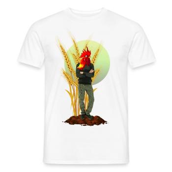 Chicken Man Rooster Comb Hybrid - Men's T-Shirt - white - Front - AI Model Male 178 dark (178cm)