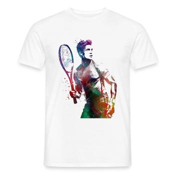 Joueur de tennis sport art #tennis #sport - T-shirt homme - blanc - Devant - AI Model Male 178 dark (178cm)