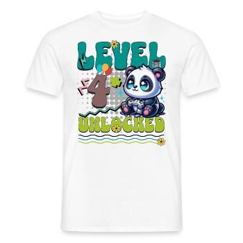 4e anniversaire Niveau Débloqué Gaming Panda - T-shirt homme - blanc - Devant - AI Model Male 178 dark (178cm)