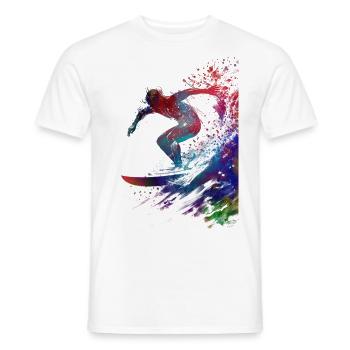 Surfer sport art #surfer #sport - Men's T-Shirt - white - Front - AI Model Male 178 dark (178cm)