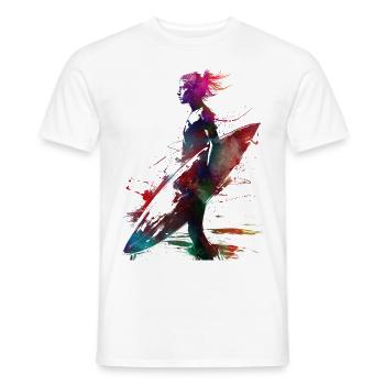 Surfeur sport art #surfer #sport - T-shirt homme - blanc - Devant - AI Model Male 178 dark (178cm)
