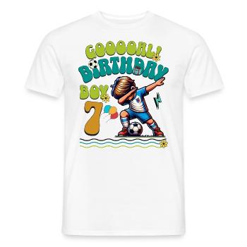 Football du 7e anniversaire - T-shirt homme - blanc - Devant - AI Model Male 178 dark (178cm)