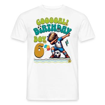 6th Birthday Football - Men's T-Shirt - white - Front - AI Model Male 178 dark (178cm)