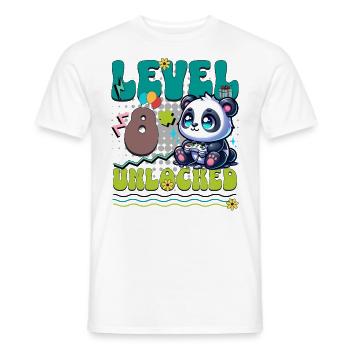 8. Geburtstag Level Unlocked Gaming Panda - Männer T-Shirt - Weiß - Vorne - AI Model Male 178 dark (178cm)