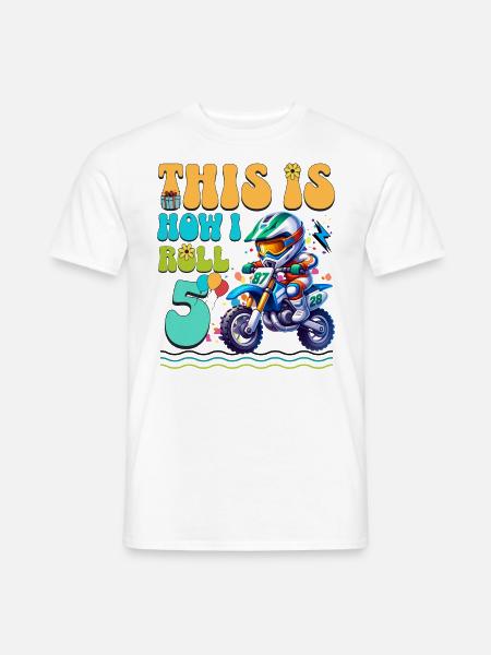Motocross 5. Geburtstag - Männer T-Shirt - Weiß