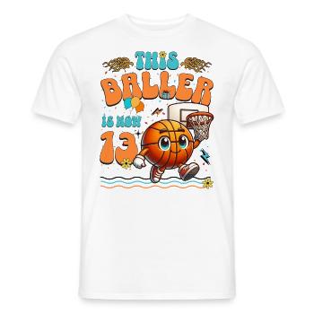 Basketball 13th Birthday Children's Birthday Party - Men's T-Shirt - white - Front - AI Model Male 178 dark (178cm)