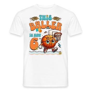 Basketball 6th Birthday Children's Birthday Party - Men's T-Shirt - white - Front - AI Model Male 178 dark (178cm)