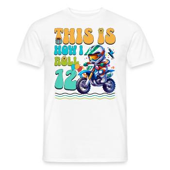 Motocross 12th Birthday - Men's T-Shirt - white - Front - AI Model Male 178 dark (178cm)
