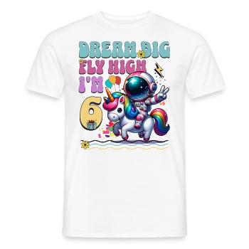 6e anniversaire de l’astronaute Licorne - T-shirt homme - blanc - Devant - AI Model Male 178 dark (178cm)
