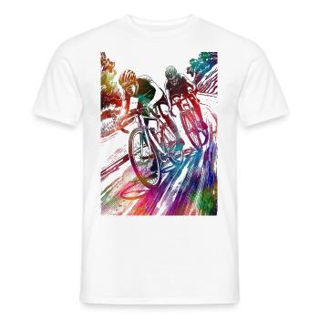 Cycling #cycling #sport #bike - Men's T-Shirt - white - Front - AI Model Male 178 dark (178cm)