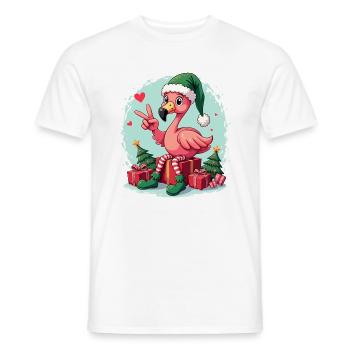 Weihnachten Flamingo Elfe - Männer T-Shirt - Weiß - Vorne - AI Model Male 178 dark (178cm)