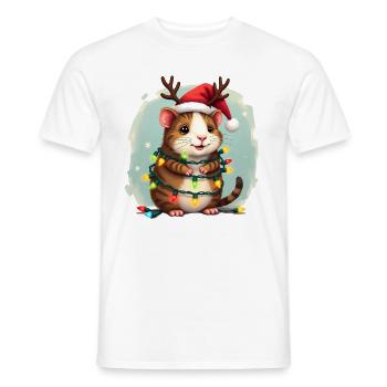 Weihnachtsshirt Meersch Weihnachtslichter Geschenk - Männer T-Shirt - Weiß - Vorne - AI Model Male 178 dark (178cm)