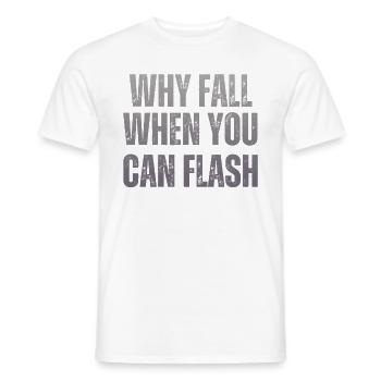 Pourquoi tomber quand on peut flasher des rochers - T-shirt homme - blanc - Devant - AI Model Male 178 dark (178cm)