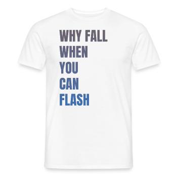 Pourquoi tomber quand on peut flasher des rochers - T-shirt homme - blanc - Devant - AI Model Male 178 dark (178cm)