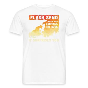 Boulderer Flash Send Bloc - T-shirt homme - blanc - Devant - AI Model Male 178 dark (178cm)