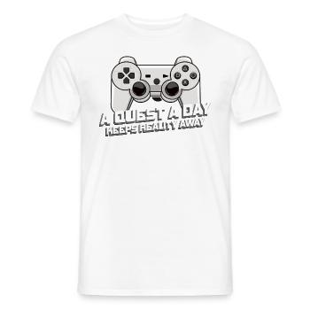 Gamer A Quest A Day Spielen - Männer T-Shirt - Weiß - Vorne - AI Model Male 178 dark (178cm)