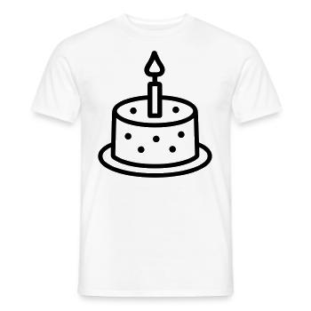Gateau d'anniversaire - T-shirt homme - blanc - Devant - AI Model Male 178 dark (178cm)