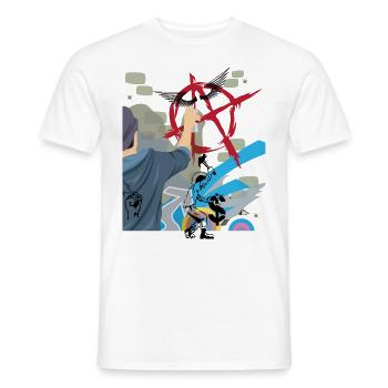 Anarchie Punk Graffiti - Männer T-Shirt - Weiß - Vorne - AI Model Male 178 dark (178cm)