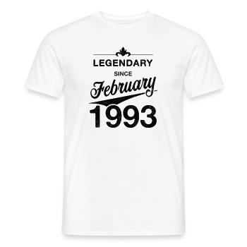 30. Geburtstag Legendär Februar 1993 Jahrgang 93 - Männer T-Shirt - Weiß - Vorne - AI Model Male 178 dark (178cm)