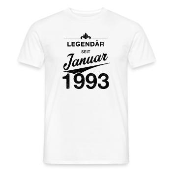 30. Geburtstag Legendär Januar 1993 Jahrgang 93 - Männer T-Shirt - Weiß - Vorne - AI Model Male 178 dark (178cm)