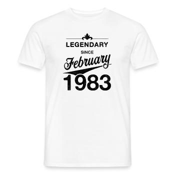 40e anniversaire Légendaire Février 1983 Année 83 - T-shirt homme - blanc - Devant - AI Model Male 178 dark (178cm)