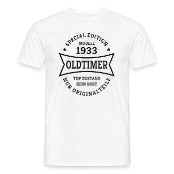 Oldtimer 90. Geburtstag Jahrgang 1933 Geschenkidee - Männer T-Shirt - Weiß - Vorne - AI Model Male 178 dark (178cm)