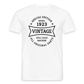 Vintage 100ème anniversaire né en 1923 Idée cadeau - T-shirt homme - blanc - Devant - AI Model Male 178 dark (178cm)