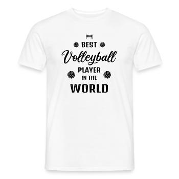 Meilleur joueur de volleyball au monde Citation Cadeau - T-shirt homme - blanc - Devant - AI Model Male 178 dark (178cm)