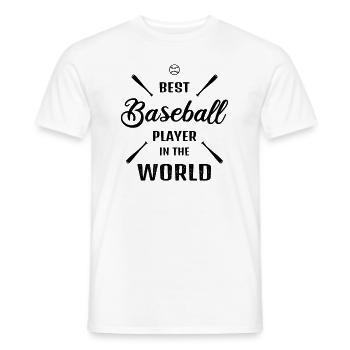 Meilleur joueur de baseball dans le monde Cadeau de baseball - T-shirt homme - blanc - Devant - AI Model Male 178 dark (178cm)