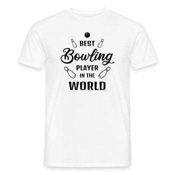 Best Bowler in the World Bowling Saying Gift - Men's T-Shirt - white - Front - AI Model Male 178 dark (178cm)