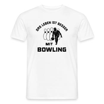 Das Leben ist besser mit Bowling Spruch Geschenk - Männer T-Shirt - Weiß - Vorne - AI Model Male 178 dark (178cm)