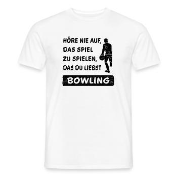 Never Stop Playing the Game Bowling Gift - Men's T-Shirt - white - Front - AI Model Male 178 dark (178cm)