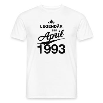 30. Geburtstag Legendär April 1993 Jahrgang 93 - Männer T-Shirt - Weiß - Vorne - AI Model Male 178 dark (178cm)
