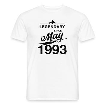 30e anniversaire Légendaire Mai 1993 Année 93 - T-shirt homme - blanc - Devant - AI Model Male 178 dark (178cm)