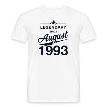 30. Geburtstag Legendär August 1993 Jahrgang 93 - Männer T-Shirt - Weiß - Vorne - AI Model Male 178 dark (178cm)