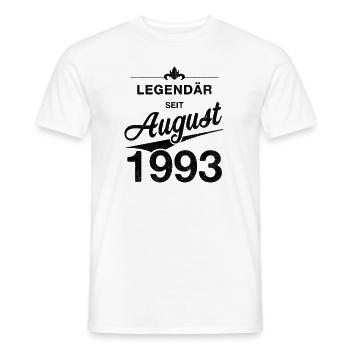 30. Geburtstag Legendär August 1993 Jahrgang 93 - Männer T-Shirt - Weiß - Vorne - AI Model Male 178 dark (178cm)