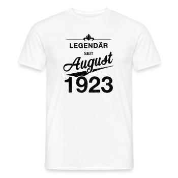 100. Geburtstag Legendär August 1923 Jahrgang 23 - Männer T-Shirt - Weiß - Vorne - AI Model Male 178 dark (178cm)