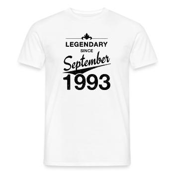 30th Birthday Legendary September 1993 Volume 93 - Men's T-Shirt - white - Front - AI Model Male 178 dark (178cm)