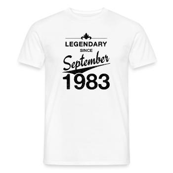 40. Geburtstag Legendär September 1983 Jahrgang 83 - Männer T-Shirt - Weiß - Vorne - AI Model Male 178 dark (178cm)