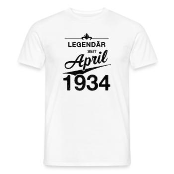 90e anniversaire légendaire avril 1934 Volume 34 - T-shirt homme - blanc - Devant - AI Model Male 178 dark (178cm)
