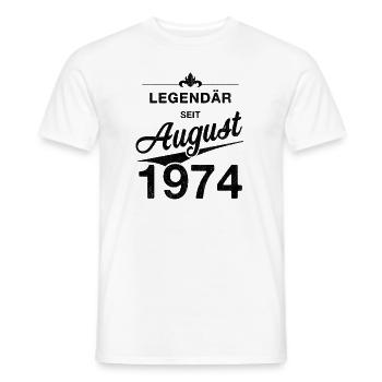 50th Birthday Legendary since August 1974 Vintage - Men's T-Shirt - white - Front - AI Model Male 178 dark (178cm)