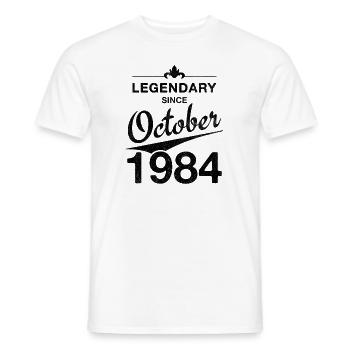 40th Birthday Legendary since October 1984 Vintage - Men's T-Shirt - white - Front - AI Model Male 178 dark (178cm)