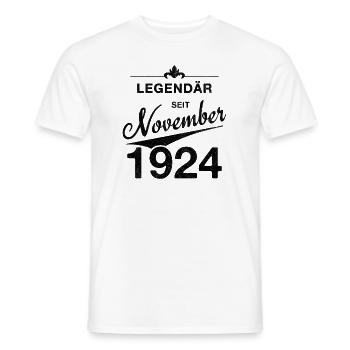 100th Birthday Legendary since November 1924 - Men's T-Shirt - white - Front - AI Model Male 178 dark (178cm)
