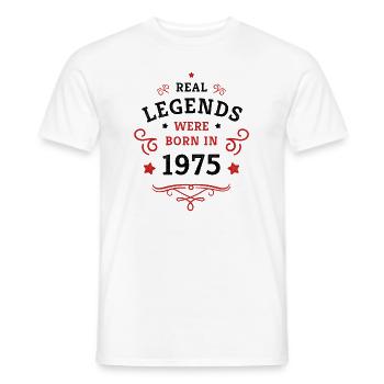 50e anniversaire Les légendes sont nées en 1975 - T-shirt homme - blanc - Devant - AI Model Male 178 dark (178cm)